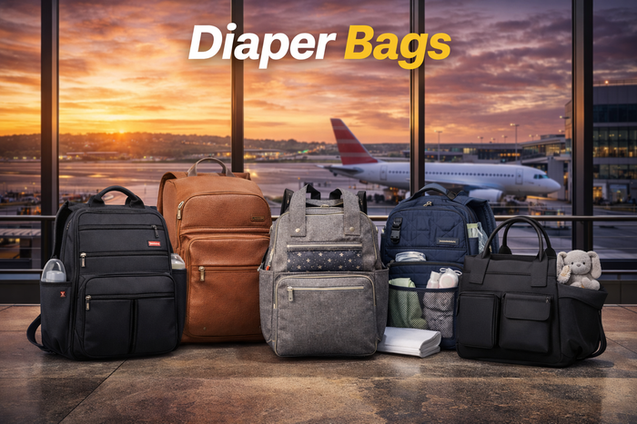 Compact medium and large diaper bag size comparison