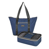 Biaggi CARRY CUBE TOTE - Versatile Travel Tote with Detachable Zipcube and Trolley Sleeve - Your Ultimate Travel Companion (Navy Blue)