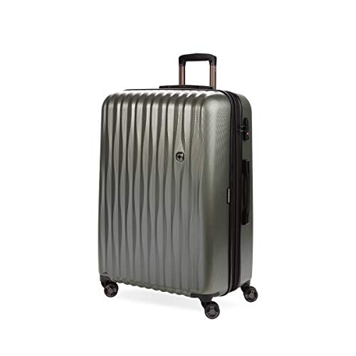 SwissGear 7272 Energie Expandable Hard-Sided Luggage With Spinner Wheels & TSA Lock, Gunmetal/Champagne, 27” - backpacks4less.com