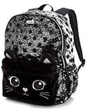 Justice Black Cat Flip Sequin Backpack - backpacks4less.com