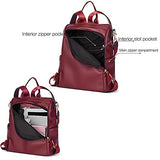 CLUCI Women Backpack Purse Fashion Leather Large Travel Bag Ladies Shoulder Bags Wine Red - backpacks4less.com