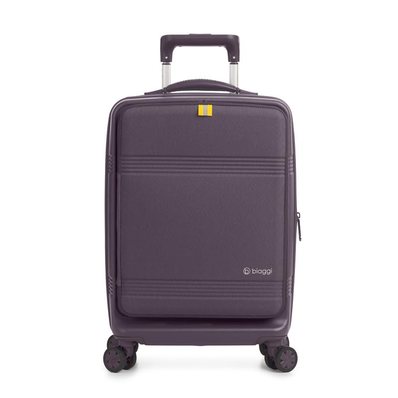 BIAGGI Runway Hybrid Carry-On Luggage - Polycarbonate Shell, Lightweight Expandable Travel Bag, Expandable, TSA-Approved (Navy Blue)