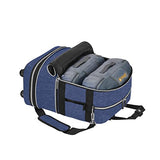 Biaggi Zipsak Boost! Foldable Underseat Carry-On Expands to Full Size Carry-On - Custom Sized Packing Cube Included -(Navy Blue)