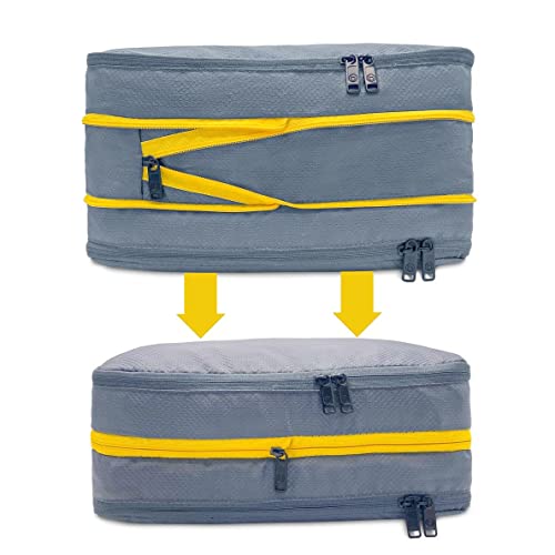 Biaggi Ultimate Compression ZipCube Set of 2 - Expandable Travel Organizer Bags for Suitcases, Lightweight Packing Cubes for Women & Men's Travel Accessories