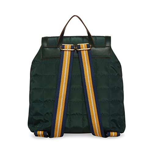 Anne Klein Quilted Nylon Backpack, Evergreen/Evergreen/Distant Mountain-Ochre-White