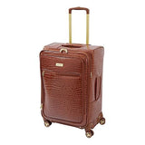 Samantha Brown 26" Exp Spinner luggage - Durable croco-embossed PVC - Chesnut -