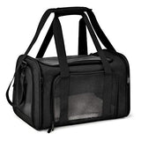 Henkelion Cat Carriers Dog Carrier Pet Carrier for Small Medium Cats Dogs Puppies up to 15 Lbs, TSA Airline Approved Small Dog Carrier Soft Sided, Collapsible Travel Puppy Carrier - Black