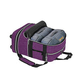 Biaggi Zipsak Boost! Foldable Underseat Carry-On Expands to Full Size Carry-On - Custom Sized Packing Cube Included (Purple)