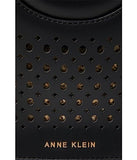 Anne Klein Two for one Perforated Mini Satchel with Chain, Black/Natural