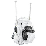 EASTON WALK-OFF IV Bat & Equipment Backpack Bag | Baseball Softball | 2020 | White | 2 Bat Sleeves | Vented Shoe Pocket | External Helmet Holder | 2 Side Pockets | Valuables Pocket | Fence Hook