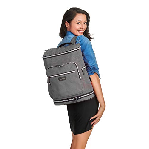 biaggi Zipsak Travel Laptop Backpack - TSA Friendly, Fits 16-inch Notebook, Perfect for Men & Women, College, Business, and Work (Grey)