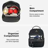 MATEIN Mini Backpack for Women, Waterproof Stylish Daypack Purse Shoulder Bag with USB Charging Port, Lightweight Small Casual Daily Travel Backpack for Ladies Teen Girls, 2pcs Sets, Black - backpacks4less.com
