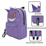 Pokemon Gengar Character 16" Backpack with Chunky Webbing Strap