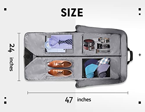 MATEIN Garment Bags, Large Suit Travel Bag with Pockets & Shoulder Strap for Business Trip, Professional Foldable Carry On Bag Gifts for Men Women, Client, Waterproof Luggage Bags for Travel, Black - backpacks4less.com
