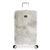 BEBE Women's Lilah 2 Piece Set Suitcase with Spinner Wheels, Silver Marble, One Size