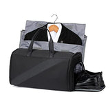 Garment Bags for Travel,Carry on Suit Bags for Men Travel,Garment Bag with Shoe Compartment,2 in 1 Waterproof Convertible Garment Bag with Shoulder Strap Black