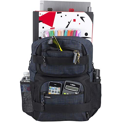 Eastsport New Double Strap Skater Multipurpose Backpack, Navy/Gradient Ripstop Print - backpacks4less.com