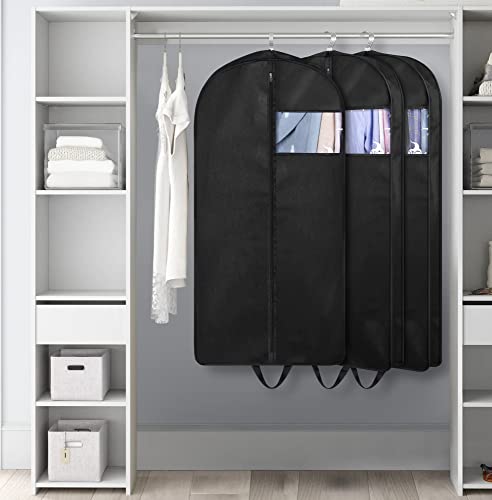 KIMBORA 43" Suit Bags for Closet Storage and Travel, Gusseted Hanging Garment Bags for Men Suit Cover With Handles for Clothes, Coats, Jackets, Shirts(3 Packs) - backpacks4less.com