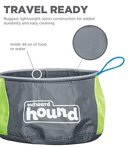 Outward Hound Port-A-Bowl Portable Dog Dish, 48 oz - backpacks4less.com