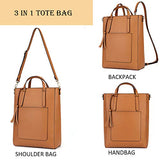 ECOSUSI Tote Bag Convertible Backpack for Women Vegan Leather Handbag Multifuction Shoulder Bag - backpacks4less.com
