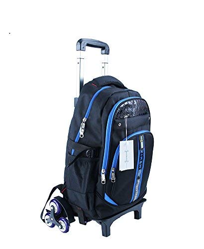 Meetbelify Kids Rolling Backpacks Luggage Six Wheels Unisex Trolley School Bags Black - backpacks4less.com