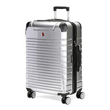 SwissGear 7782 Hardside Expandable Luggage with Spinner Wheels, Silver, Checked-Medium 24-Inch