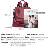 CLUCI Women Backpack Purse Fashion Leather Large Travel Bag Ladies Shoulder Bags Wine Red - backpacks4less.com