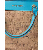 Anne Klein Mini Tote with Pouch, Turquoise Sea/Cork