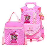 Meetbelify Girls Kids Rolling Backpack Backpacks with Wheels for Girls for School