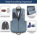 Garment Bags for Travel, Large Suit Travel Bag for Men Women with Shoulder Strap, Mancro Foldable Carry On Garment Bag Gifts for Business Trip - 2 in 1 Hanging Suitcase Luggage Bags for Travel, Black - backpacks4less.com