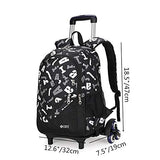 Meetbelify 3pcs Kids Rolling Backpacks Luggage Six Wheels Trolley School Bags ... (Black) - backpacks4less.com