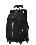 Meetbelify Kids Rolling Backpacks Luggage Six Wheels Unisex Trolley School Bags Black