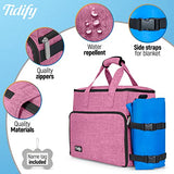 Dog Travel Bag Airline Approved for Dog and Cat Tote Organizer with Multi Function Pockets , 2 Food Containers and Collapsible Bowls , Weekend Away Dog Bag for Travel Accessories (Pink) - backpacks4less.com