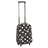 Rockland Luggage 17 Inch Rolling Backpack, Black/White Polka Dot