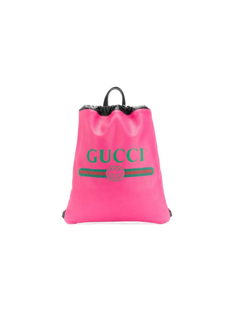 Gucci Men's Fuchsia/Pink Gu Print Drawstring Backpack - backpacks4less.com