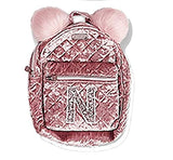 Justice Velvet quilted initial MINI Backpack Tickled Pink (N)