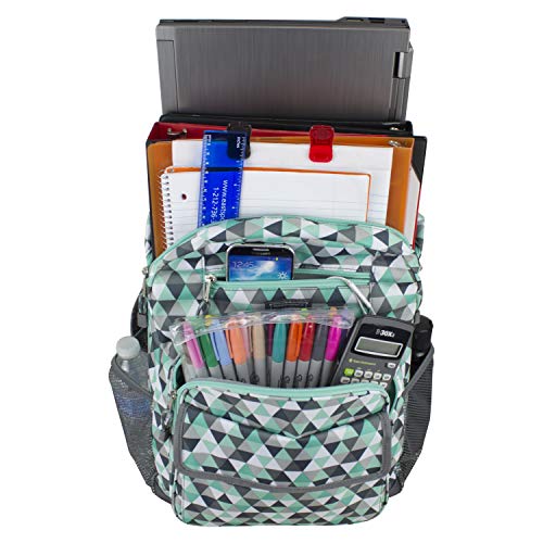 Eastsport Tech Backpack, Mint/Ash Gray/Triangle Print - backpacks4less.com