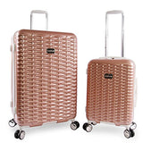 BEBE Women's Lydia 2 Piece Set Suitcase with Spinner Wheels, Rose Gold, One Size