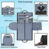 BUG Garment Bags, Convertible Garment Bag with Shoulder Strap, Shoes Compartment, Carry on Travel Suit Bags, 2 in 1 Garment Duffle Bag for Men Women Weekender Bag (Extra Large Dark Black) - backpacks4less.com