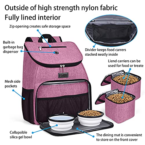 BAGLHER 丨Dog Travel Bag,Airline Approved Pet Supplies Backpack,Dog Travel Backpack with 2 Silicone Collapsible Bowls and 2 Food Baskets. - backpacks4less.com
