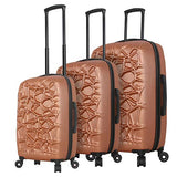 Mia Toro Italy Web Hard Side Spinner Luggage 3 Piece Set, Tangerine, One Size