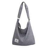 Fanspack Women's Canvas Hobo Handbags Simple Casual Top Handle Tote Bag Crossbody Shoulder Bag Shopping Work Bag (Light Grey)