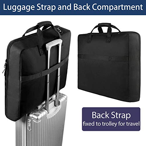 Garment Bags for Travel, Large Suit Travel Bag for Men Women with Shoulder Strap, Mancro Foldable Carry On Garment Bag Gifts for Business Trip - 2 in 1 Hanging Suitcase Luggage Bags for Travel, Black - backpacks4less.com