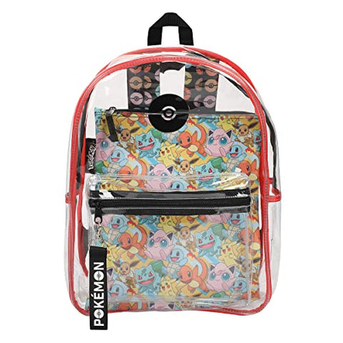 Pokemon Multi Character AOP Adult 17" Backpack With Removable Laptop Pouch