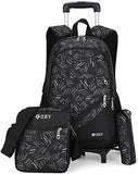 Meetbelify 3pcs Kids Rolling Backpacks Luggage Six Wheels Trolley School Bags ... (Gray)