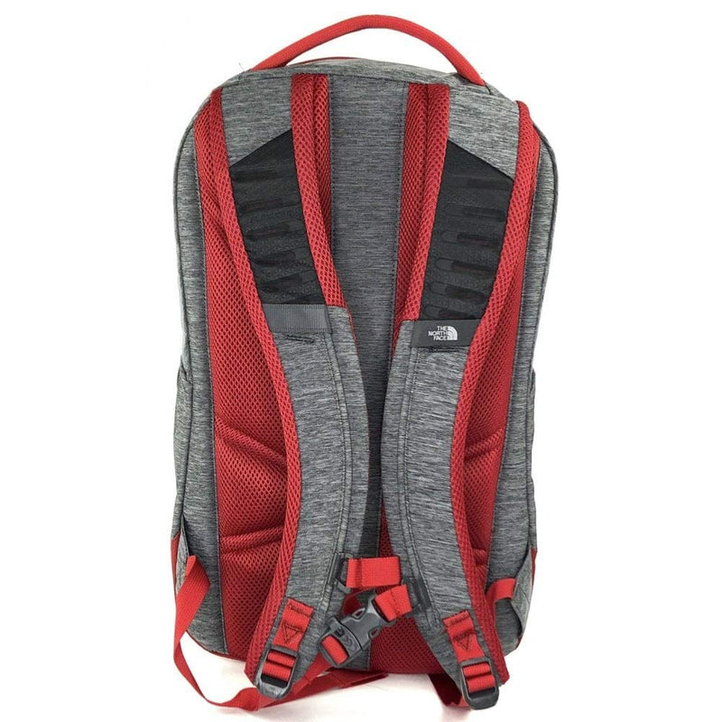 The North Face Vault Backpack, TNF Dark Grey Heather/Cardinal Red, One Size - backpacks4less.com