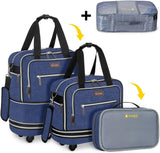 Biaggi Zipsak Boost! Foldable Underseat Carry-On Expands to Full Size Carry-On - Custom Sized Packing Cube Included -(Navy Blue)