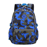 Ladyzone Camo School Backpack Lightweight Schoolbag Travel Camp Outdoor Daypack Bookbag for Your Children (Camouflage Blue（NS）)