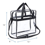 Magicbags Clear Tote Bag,NCAA NFL&PGA Stadium Approved Clear Bag with Adjustable Shoulder Strap and Double Zippered,Perfect for Work, School , Sports Games and Concerts -12"X12"X6" - backpacks4less.com