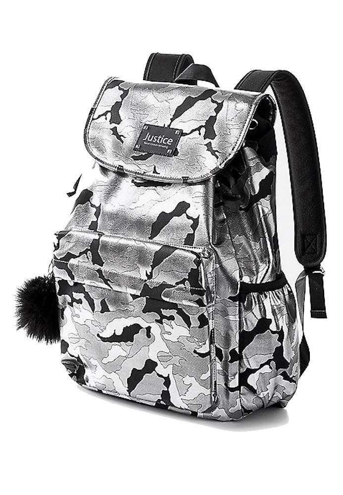 Justice Silver Camo Backpack - backpacks4less.com